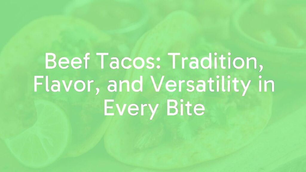 Delicious beef tacos with seasoned ground beef, fresh toppings, and salsa, arranged on a rustic wooden table, colorful and appetizing, realistic.