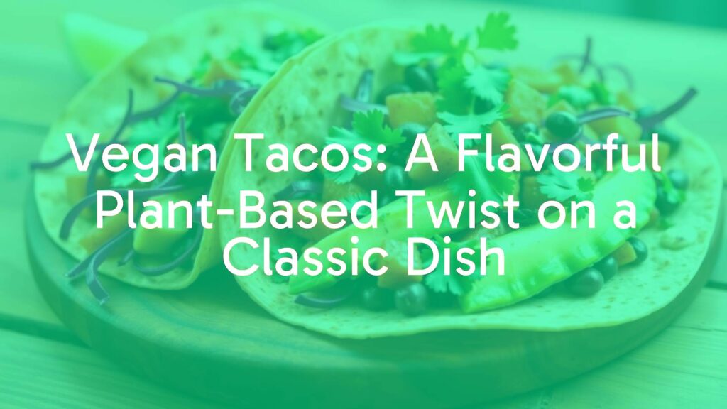 Colorful vegan tacos on a wooden table, filled with roasted vegetables, black beans, and avocado, topped with fresh cilantro and lime, vibrant and appetizing, realistic.